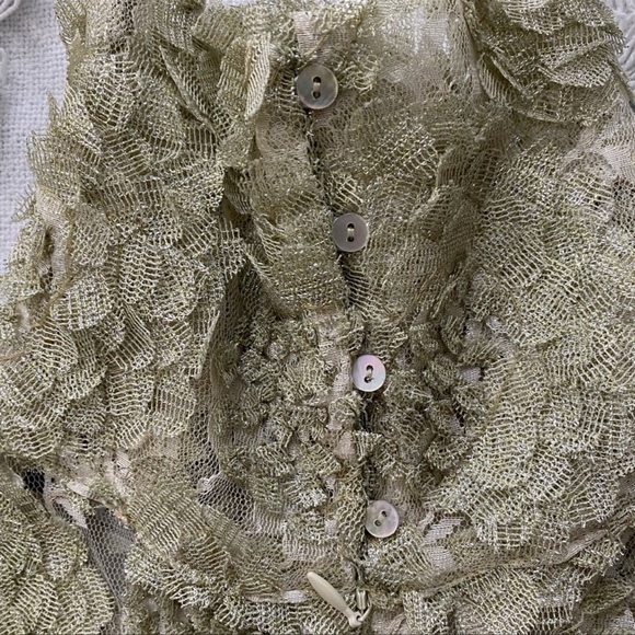 Designer Zeynep Arcay Floral Silk Dress Mint sz 0 2 runway RARE turtleneck retro - Picture 7 of 8